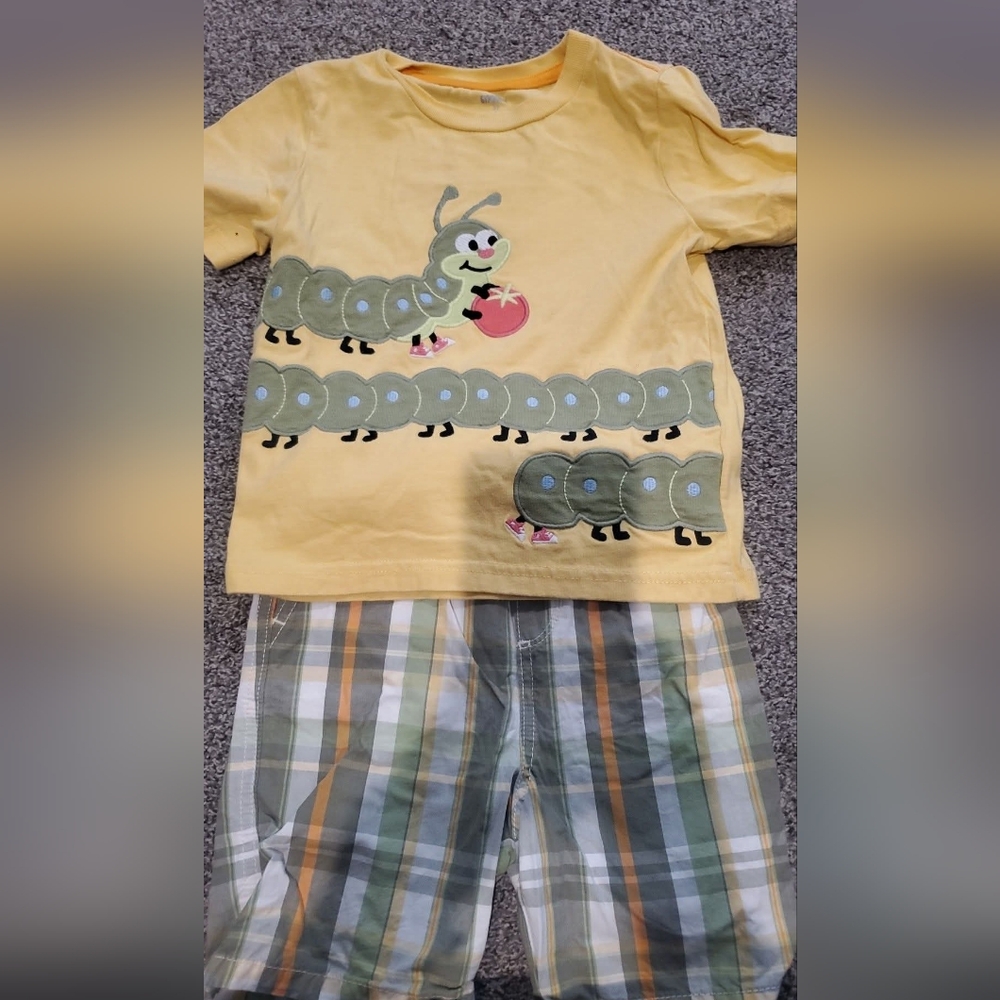 Gymboree Yellow and Green Matching Set with Whimsical Animal Design